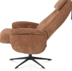 Tonale relax-fauteuil incl. poef in de kleur Koper - XOOON