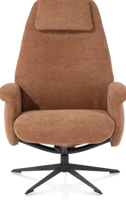 Tonale relax-fauteuil incl. poef in de kleur Koper - XOOON