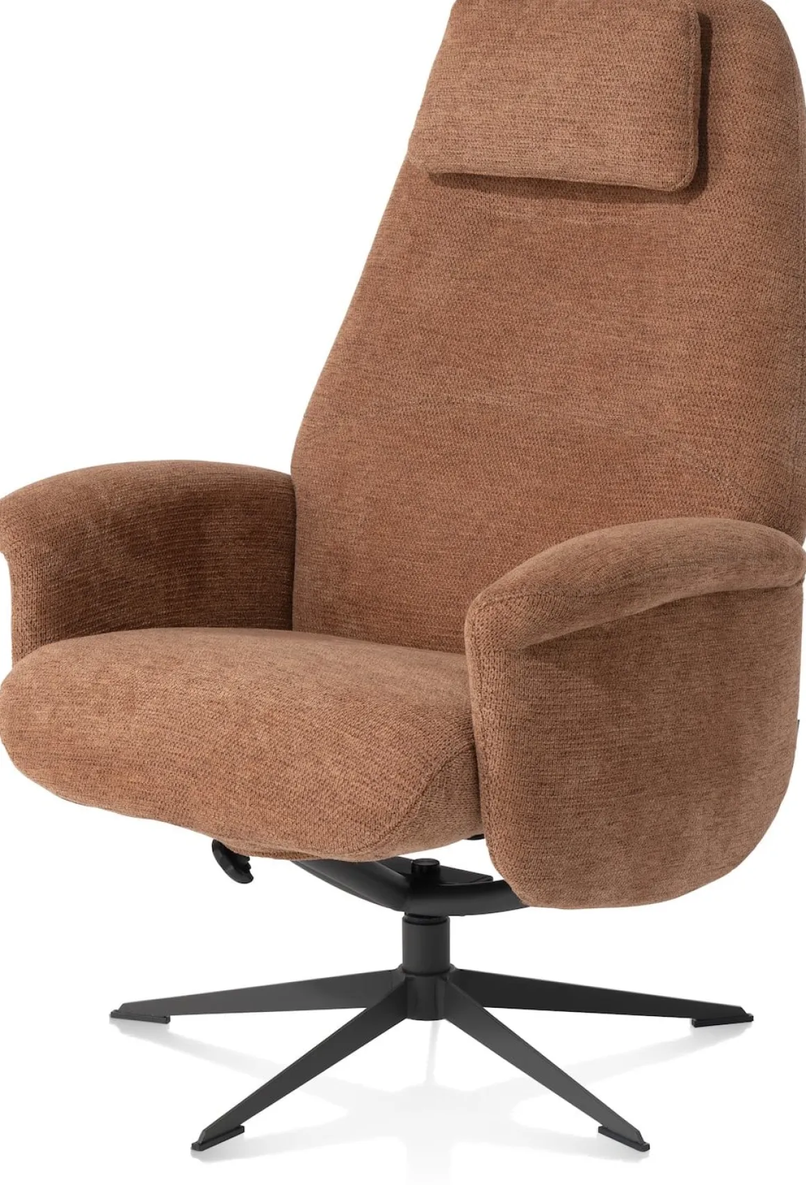 Tonale relax-fauteuil incl. poef in de kleur Koper - XOOON