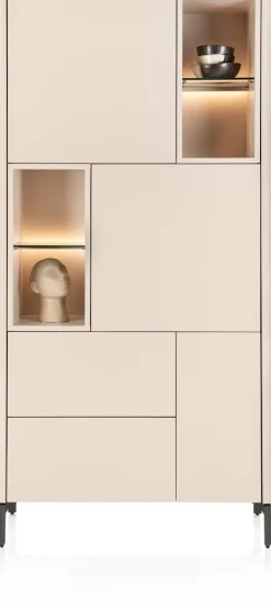 Trentino, Bergkast 95 cm. - 3-deuren + 2-laden + 4-niches - Creme