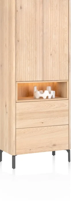 Trenton, Bergkast 75 cm. - 2-deuren + 2-laden - natural