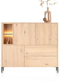 Trenton, dressette 153 cm - 3-deuren + 2-laden + 2-niches - natural