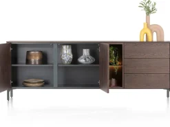 Trenton, Dressoir 210 cm. - 2-deuren + 3-laden + 2-niches - Clay