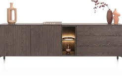 Trenton, Dressoir 240 cm. - 2-deuren + 3-laden + 2-niches - Clay