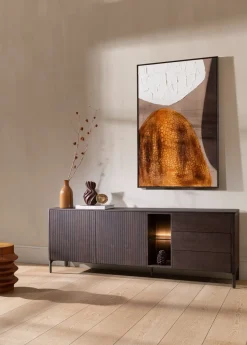 Trenton, Dressoir 240 cm. - 2-deuren + 3-laden + 2-niches - Clay