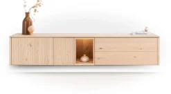 Trenton, lowboard 210 cm - 2-deuren + 2-laden + 1-niche - natural