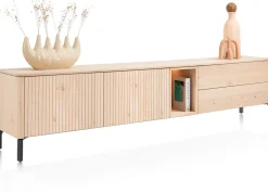 Trenton, lowboard 240 cm - 2-deuren + 2-laden + 1-niche - natural