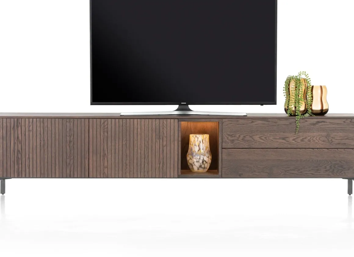 Trenton lowboard 240 cm - 2-deuren + 2-laden + 1-niche - XOOON