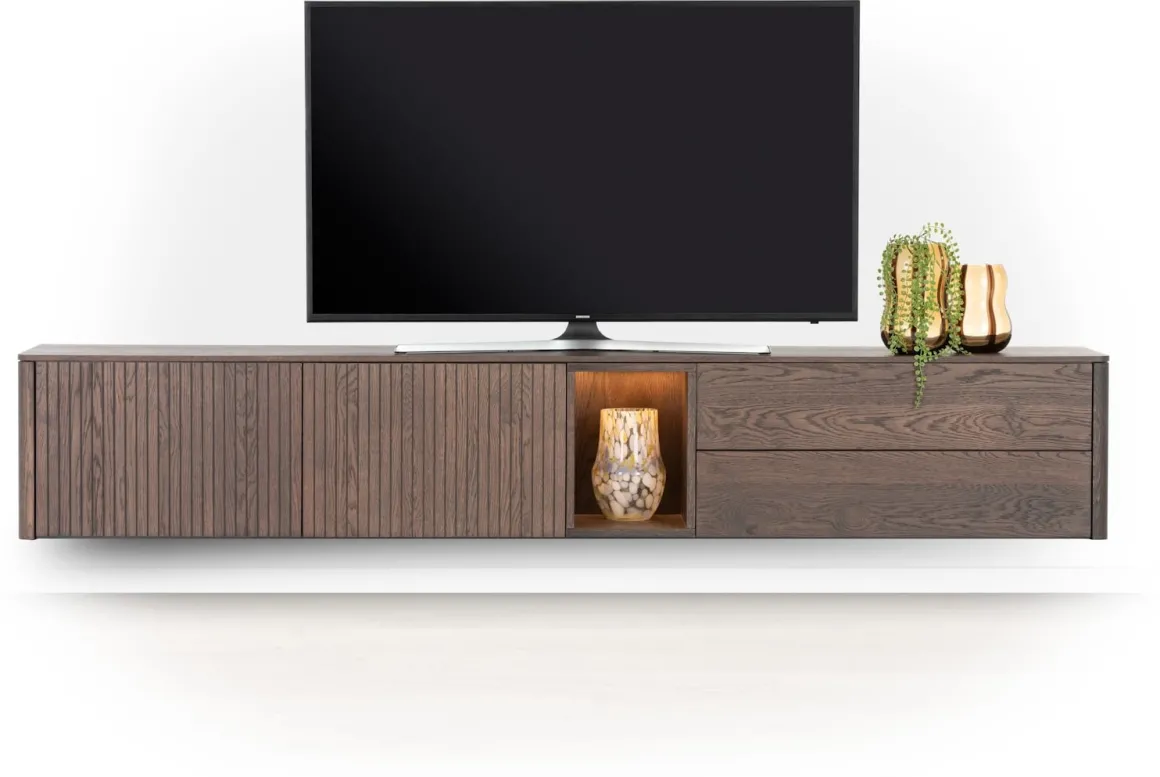 Trenton lowboard 240 cm - 2-deuren + 2-laden + 1-niche - XOOON