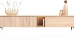 Trenton, Lowboard 270 cm. - 2-deuren + 2-laden + 1-niche - natural