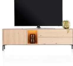 Trenton, lowboard 180 cm - 1-deur + 2-laden + 1-niche - natural