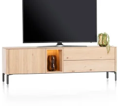 Trenton, lowboard 180 cm - 1-deur + 2-laden + 1-niche - natural
