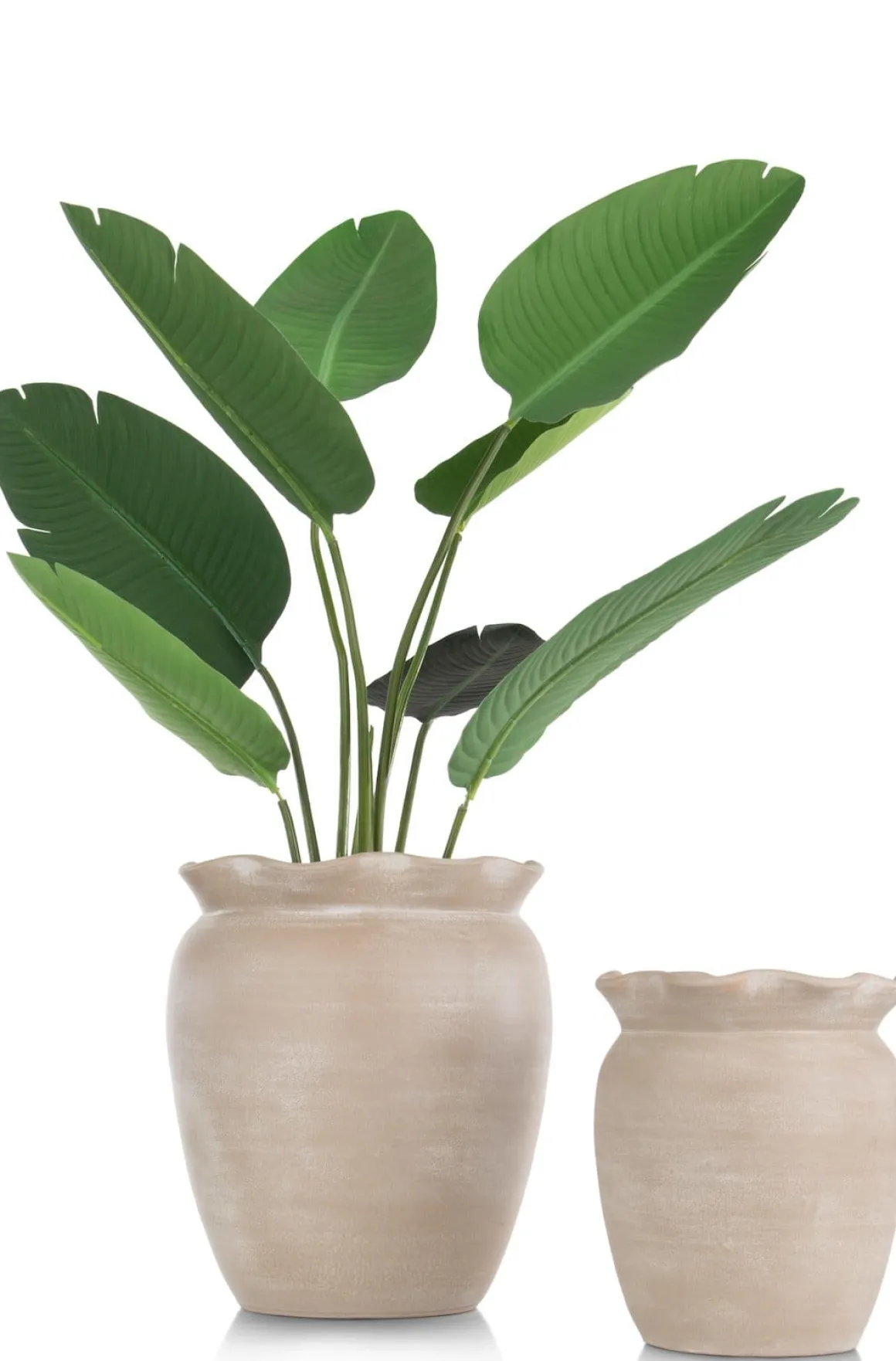 Wave pot H40cm in de kleur Beige - COCOmaison