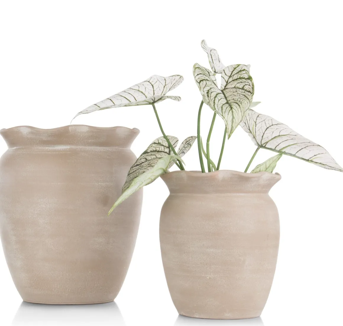 Wave pot H40cm in de kleur Beige - COCOmaison
