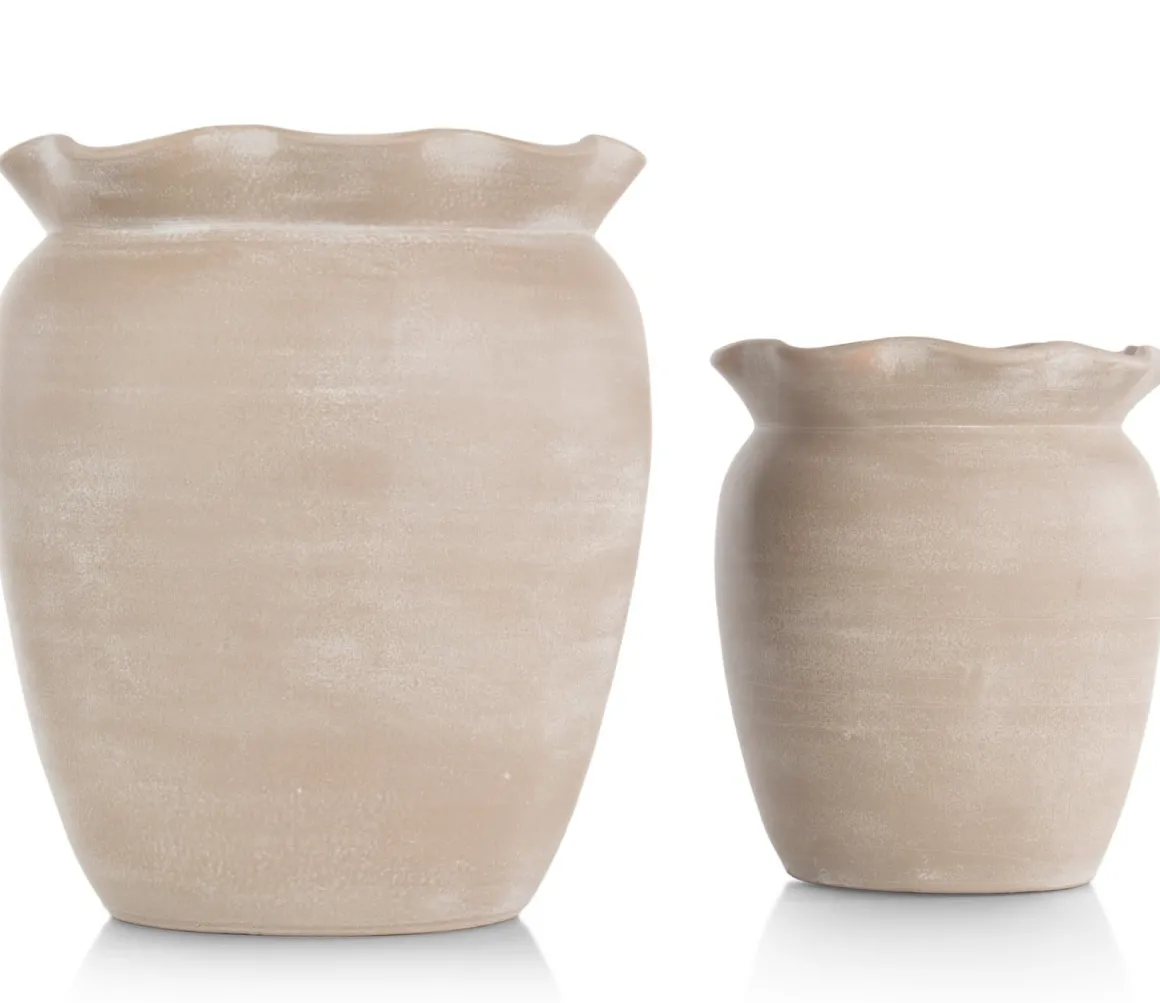 Wave pot H40cm in de kleur Beige - COCOmaison